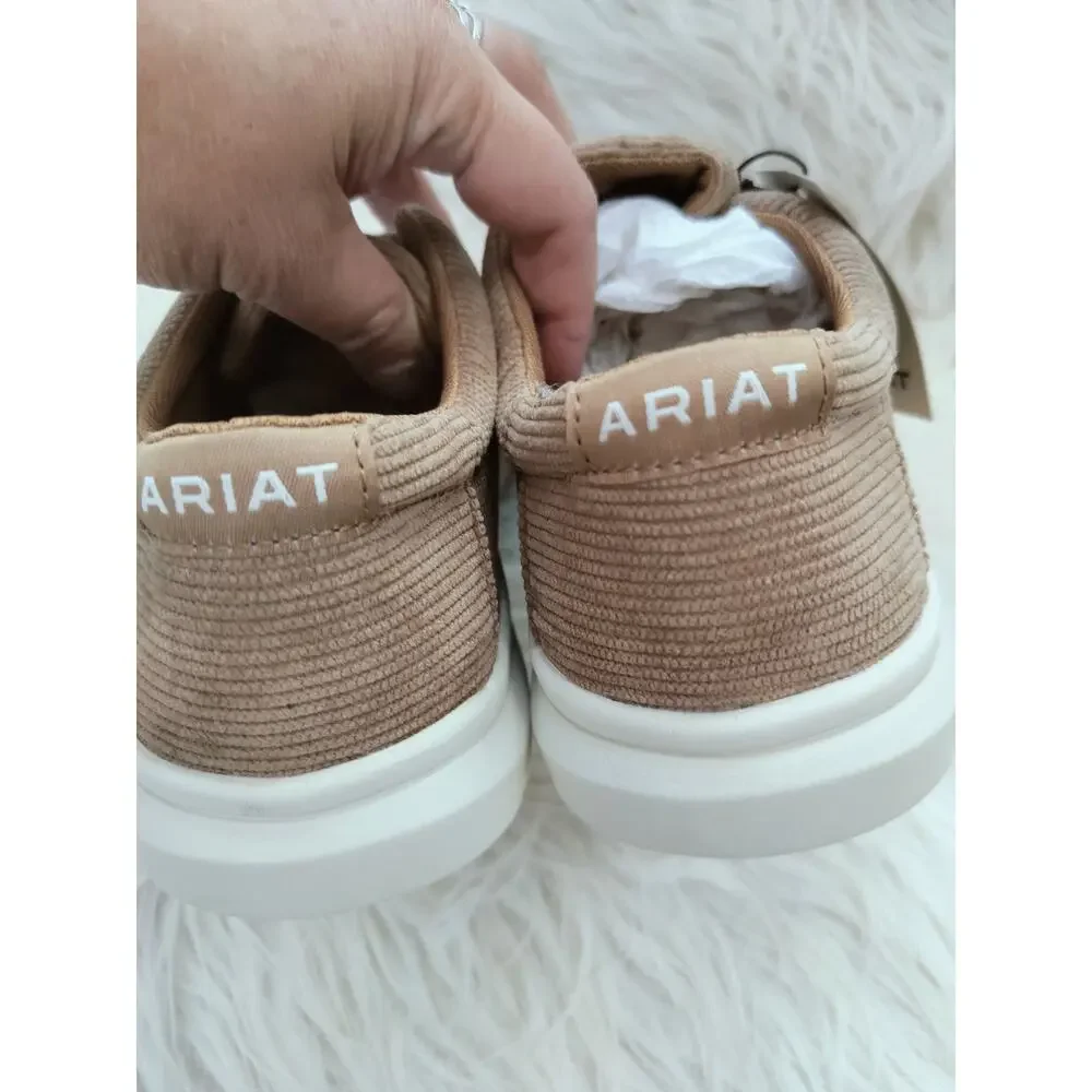 5674) Ariat Hilo Kid's Midway Casual Shoes Tan Corduroy Size US 6/EU 37.5